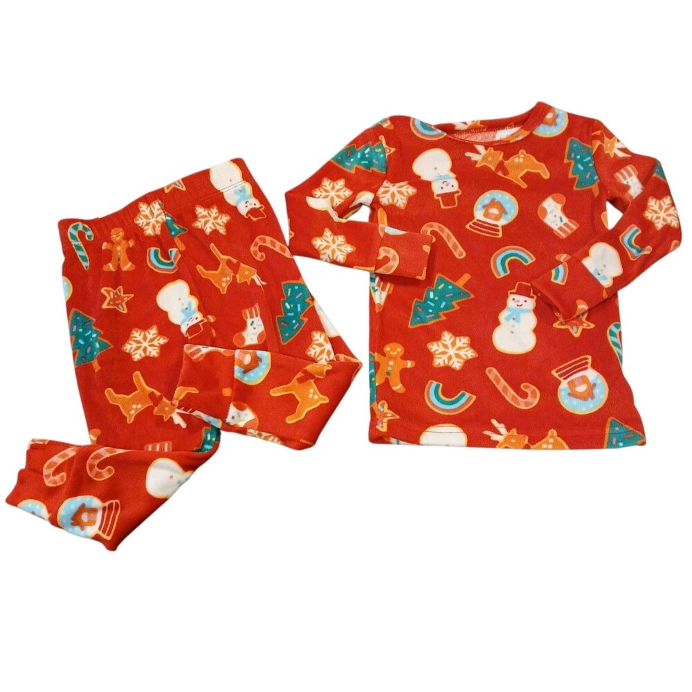 Cat & Jack Christmas Super Soft Fleece Pajama Set Sz 18‎ Months Snowman Reindeer